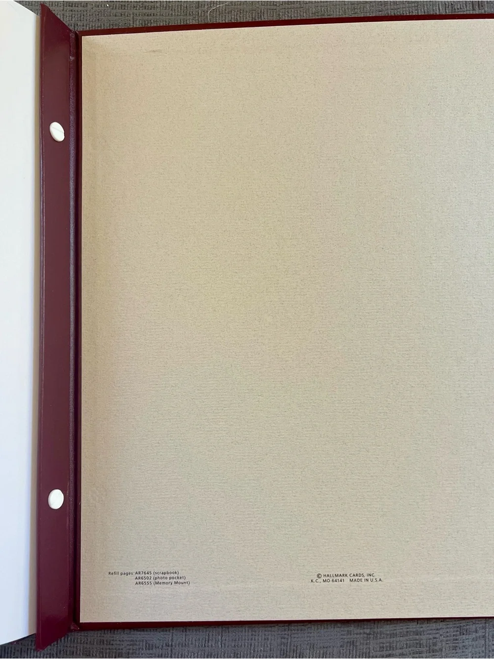Hallmark Burgundy & White Scrapbook Album
